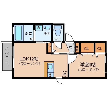 シャーメゾンそよかぜ201号室-間取り