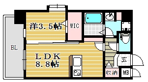 アンベリール薬院401号室-間取り