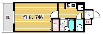 エンクレスト博多駅南1105号室-間取り