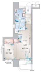 アクタス博多パークシティ - 所在階***階の間取り図 10844