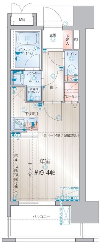 アクタス博多パークシティ502号室-間取り