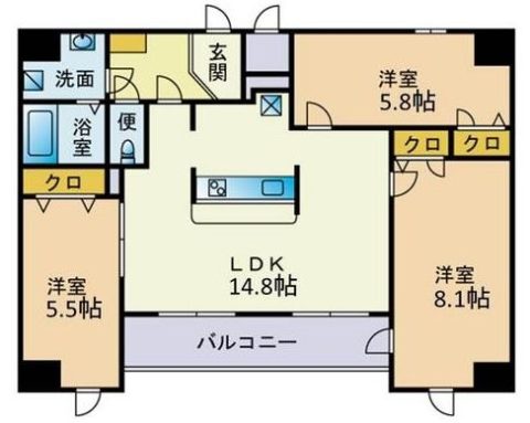 MODERN PALAZZO 博多駅南1001号室-間取り