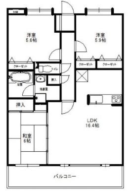 アンピール東公園Ⅱ202号室-間取り