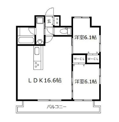 ルッシェ博多駅202号室-間取り