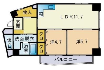 セレソン大濠803号室-間取り