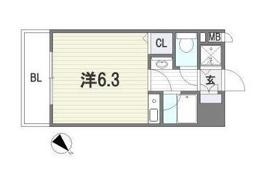 フォーラム美野島304号室-間取り