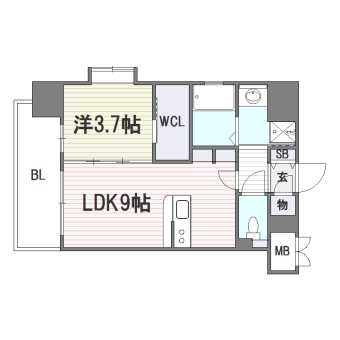 ラルーチェ薬院802号室-間取り