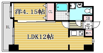 ローズモントフレア博多駅東202号室-間取り