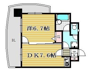 ライオンズマンション天神南1105号室-間取り