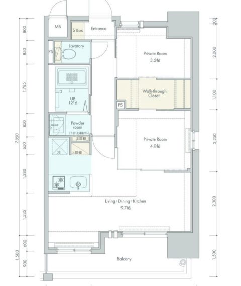 ネストピア博多駅ステージ1203号室-間取り