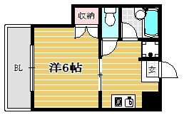 ウェルス姪浜303号室-間取り