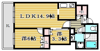 MJR赤坂タワー307号室-間取り