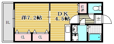 デルフィ薬院206号室-間取り