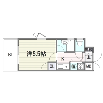 パラージュ西新606号室-間取り