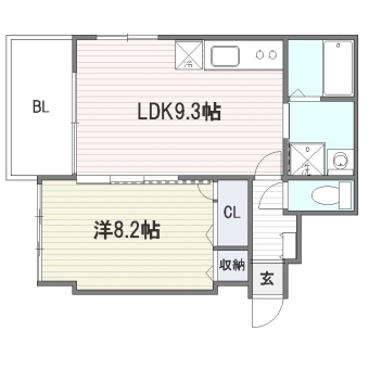 コンフォール博多駅南803号室-間取り