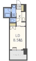 RJRプレシア博多駅南203号室-間取り