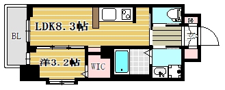 ネストピア博多シティ806号室-間取り