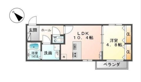 クレスト今川302号室-間取り