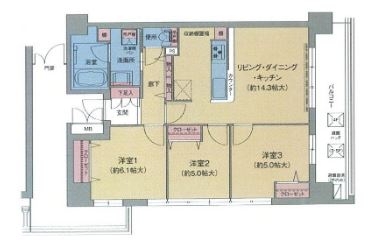 カルシア姪浜セルカーサ507号室-間取り