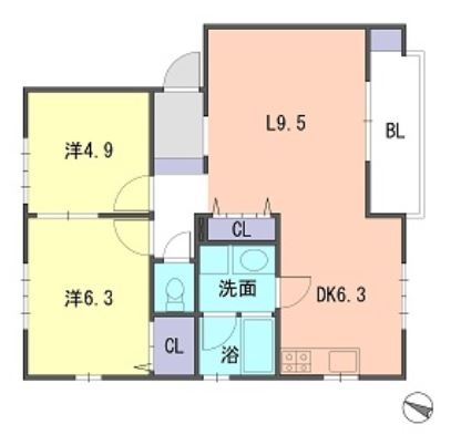 サウスフォレストK201号室-間取り