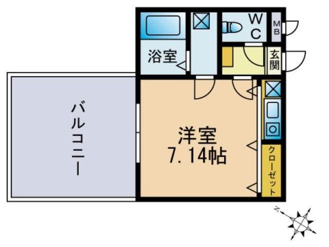 アヴェニール山荘通り203号室-間取り