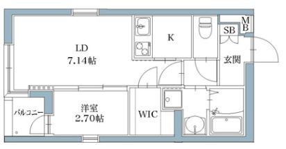 サニークレスト西新101号室-間取り