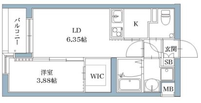 サニークレスト西新102号室-間取り