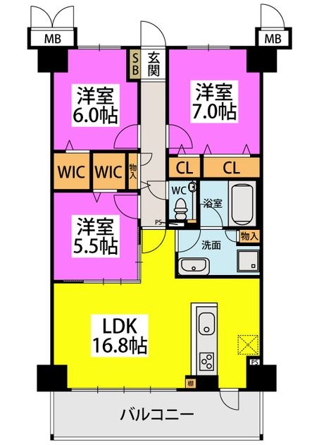 ラフィーネ大手門1102号室-間取り