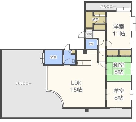 ユニバース大濠1401号室-間取り