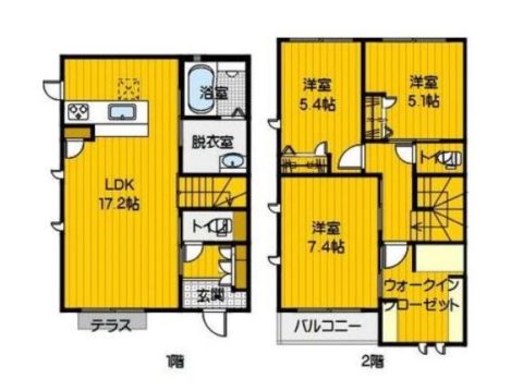 シャーメゾン草香江*号室-間取り