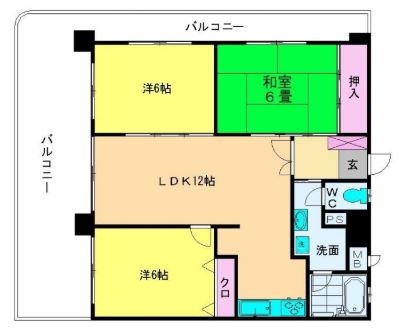 ユニバース大濠302号室-間取り