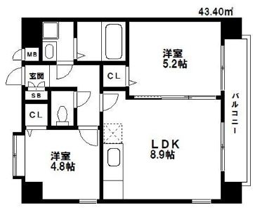 ウイングコートC館801号室-間取り