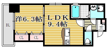 プレジールTJ603号室-間取り