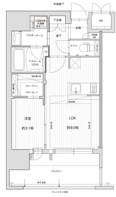 グランフォーレ六本松スタイル801号室-間取り