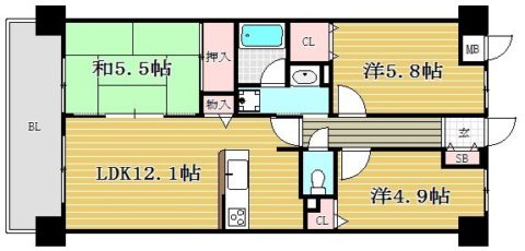 ダイアパレス博多南第2402号室-間取り