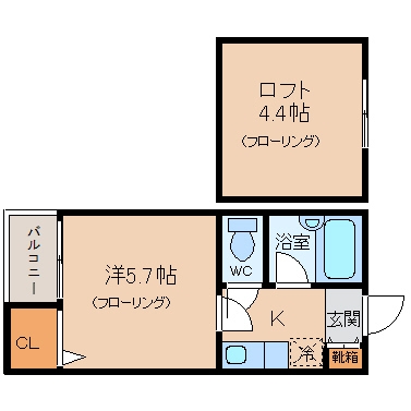 ウイング天神東102号室-間取り