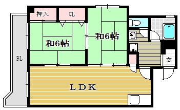 興栄マンション博多404号室-間取り