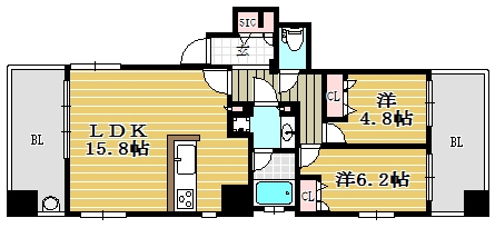 ライオンズ赤坂セントマークス204号室-間取り