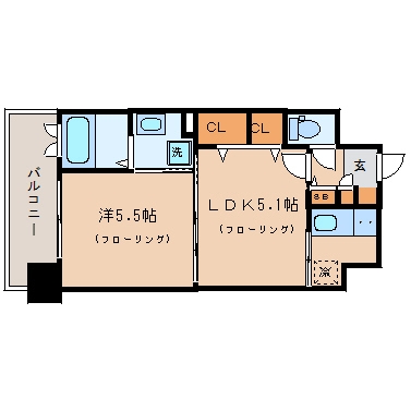 エンクレスト薬院LUCE305号室-間取り