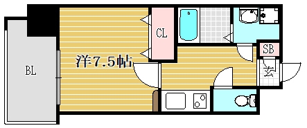 エンクレスト博多駅前Ⅲ1306号室-間取り