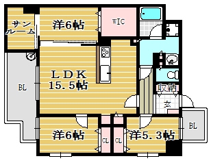 A-style六本松201号室-間取り