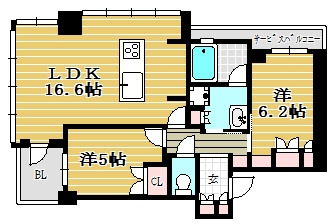 プレミスト天神赤坂タワー801号室-間取り