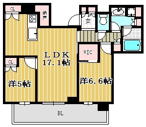 プレミスト天神赤坂タワー1305号室-間取り