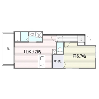 プレジールTJ205号室-間取り