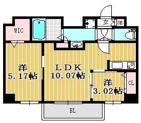 MODERN PALAZZO天神AXIA1001号室-間取り