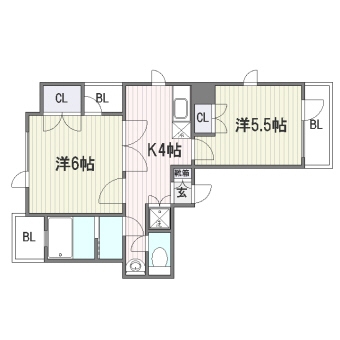 Walk薬院302号室-間取り