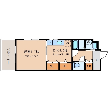 コンフォート博多303号室-間取り