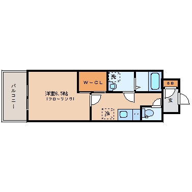 ウェルブライト博多504号室-間取り