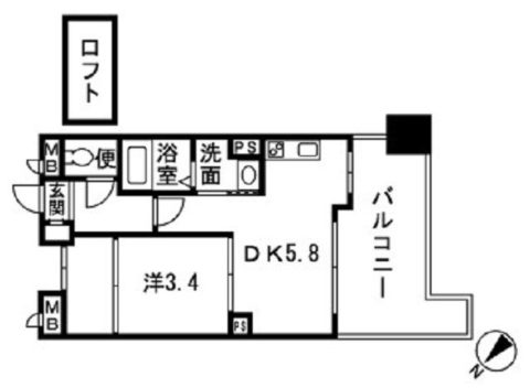 サムティシャルム博多Ａ館203号室-間取り