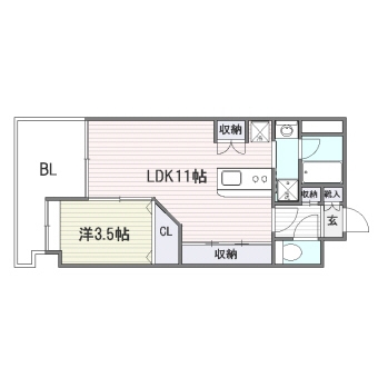 グランメール博多東202号室-間取り